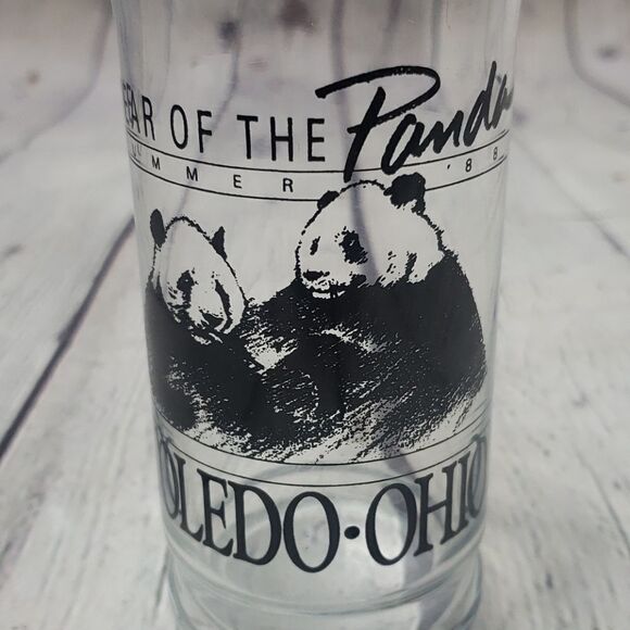 Vintage  80s Toledo Zoo Pandas Drinking Glass - Picture 5 of 8